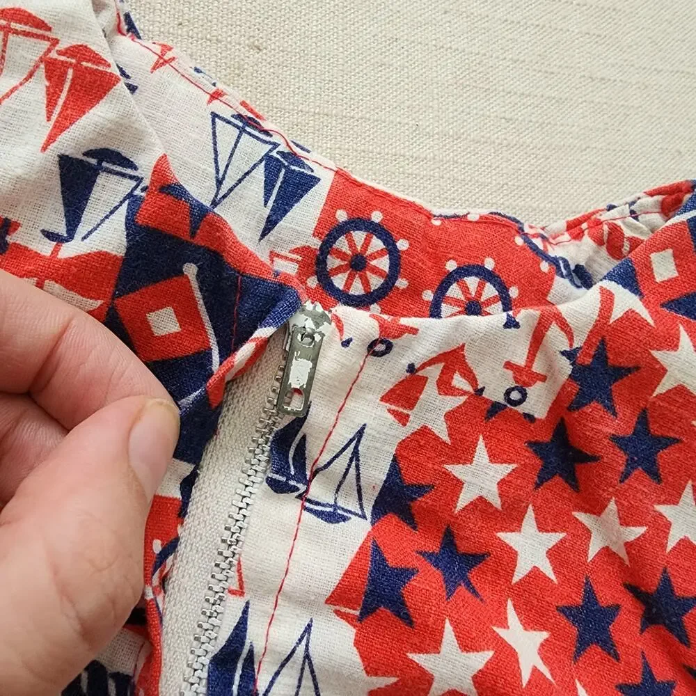 Vintage Patriotic Sailor Jon Jon kids 6/7
